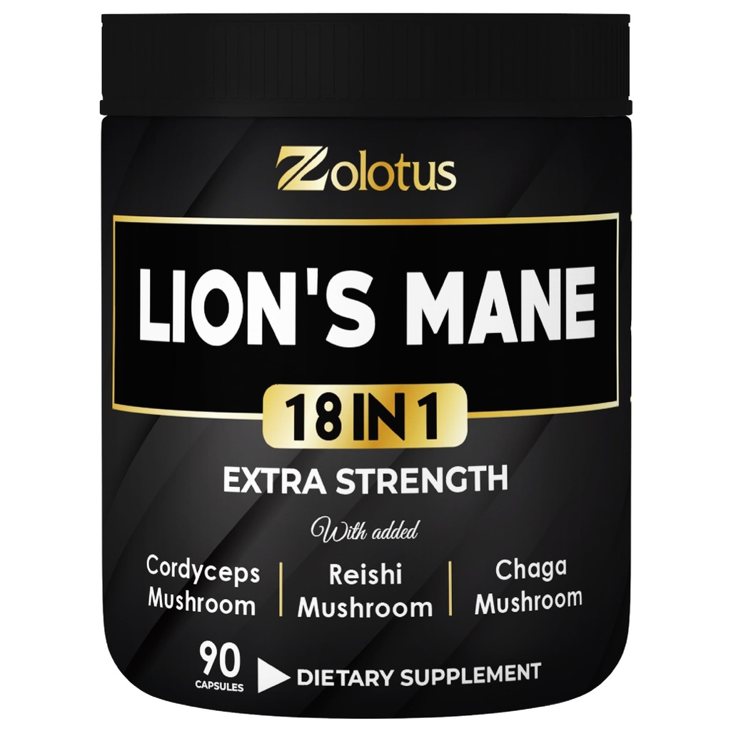 Zolotus Lions Mane Mushroom Complex Κάψουλες με Cordeyceps, Elderberry, Ginkgo Biloba, Bacopa - 90 Κάψουλες