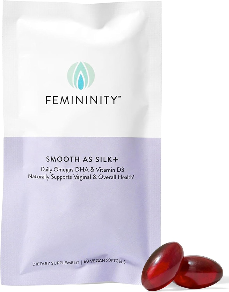 Feminiity Smooth as Silk+ 30-Day Refill for Vaginal Dryness (60 Softgels) – Μείγμα θαλασσινού έλαιου Buckthorn, βιταμίνης D3 και φυτικής βάσης Omega-3 DHA