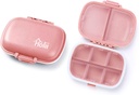 Holii 2PS 8 Διαμερίσματα Travel Pill Organizer, Pocket Pharmacy για Purse Daily Pill Box Portable Medicine Organizer Vitamin Holder Container (Light Pink)