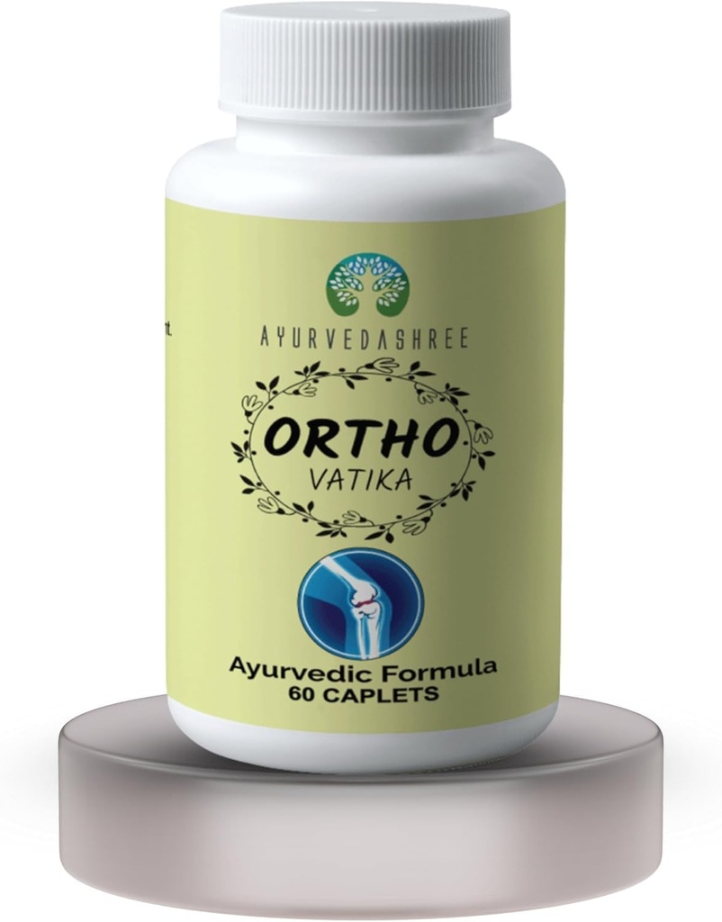 AYURVEDASHREE Ortho Vatika 60 Caplets | Ortho Herb | Orthoherb | Boswellia Serrata Herb | 60 Caplets of 1000 MG | Each 1000 MG Caplet Contains Extract of 8 Natural Herbs and Omega-3 - Joint Support