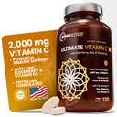 OmniBiotics Ultimate Vitamin C Supplement 2000mg – with Zinc, Elderberry Extract, and D3 – High Potency Immune Support & Collagen Booster – 120 Vegan Tablets