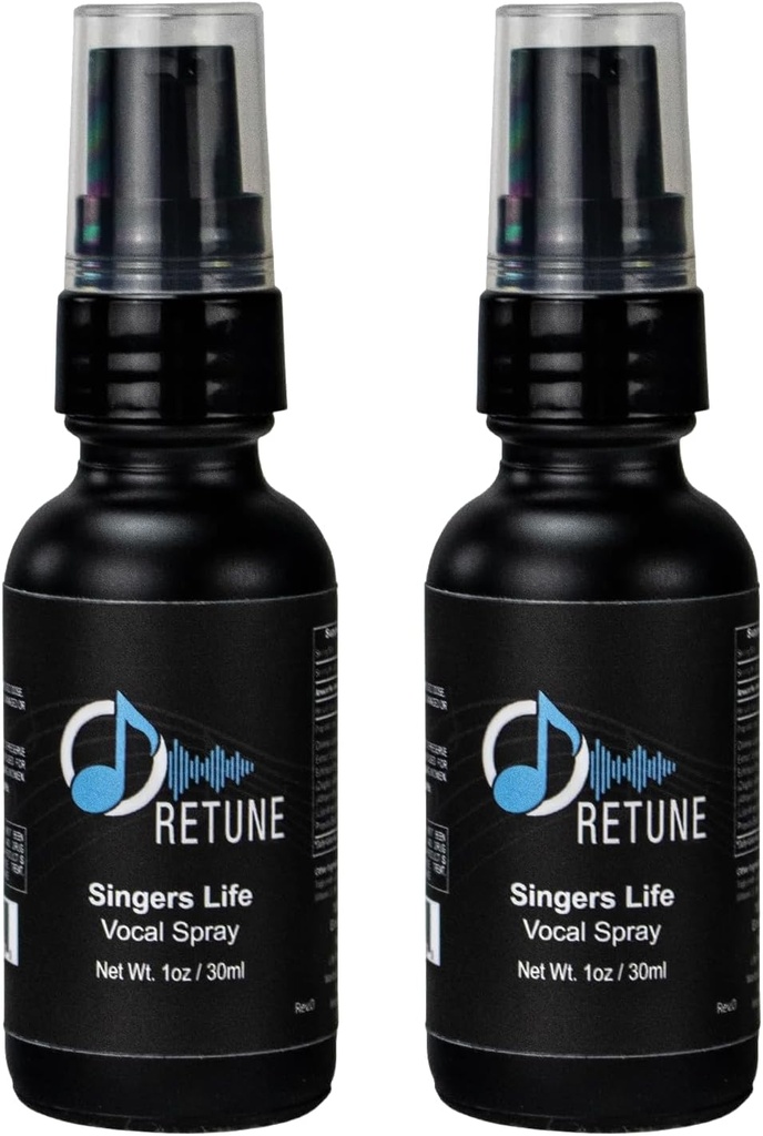 ChromaCast Retune Wellness 2pk 100mg Hemp Oil Singers Life Vocal Throat Spray 30ml