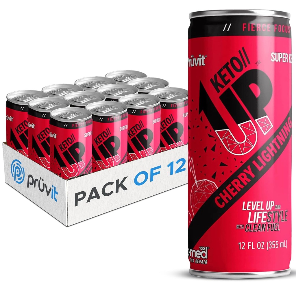 The Cherry Lightning Keto//Up® Drink – Έτοιμοι να πιείτε Κετόνες για Εστίαση για Άνδρες και Γυναίκες - 12 Pack