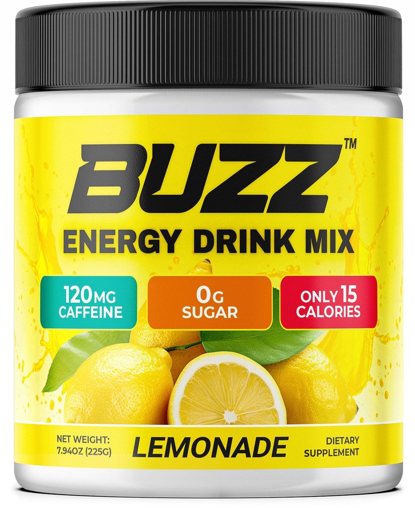 Morning Buzz Energy Drink Powder - Energy Boost - Sugar-Free Energy με Αντιοξειδωτικά - Morning Kick και Sports Διατροφική Αντοχή Προϊόν - 30 Μερίδες, Λεμονάδα, 8 Ουγγιά