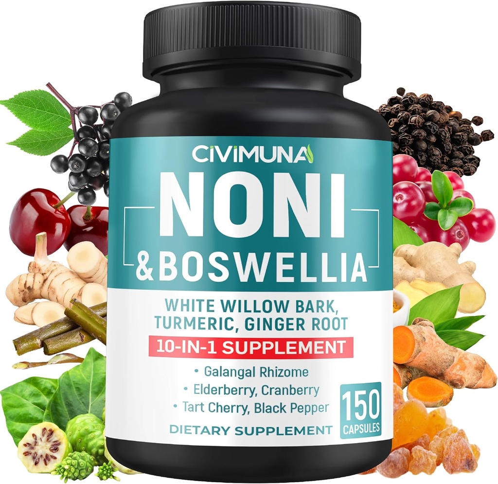 Κάψουλες Noni Extract με Noni, Boswellia, White Willow Bark και More - 150 Κάψουλες για 5 μήνες Προμήθεια