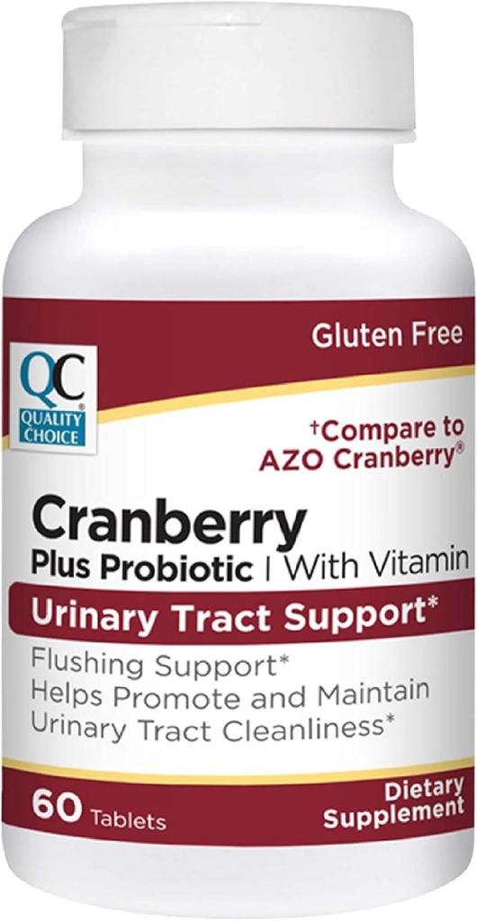 Quality Choice Urinary Tract Support Cranberry + Probiotic Tablets με Βιταμίνες 60 Count
