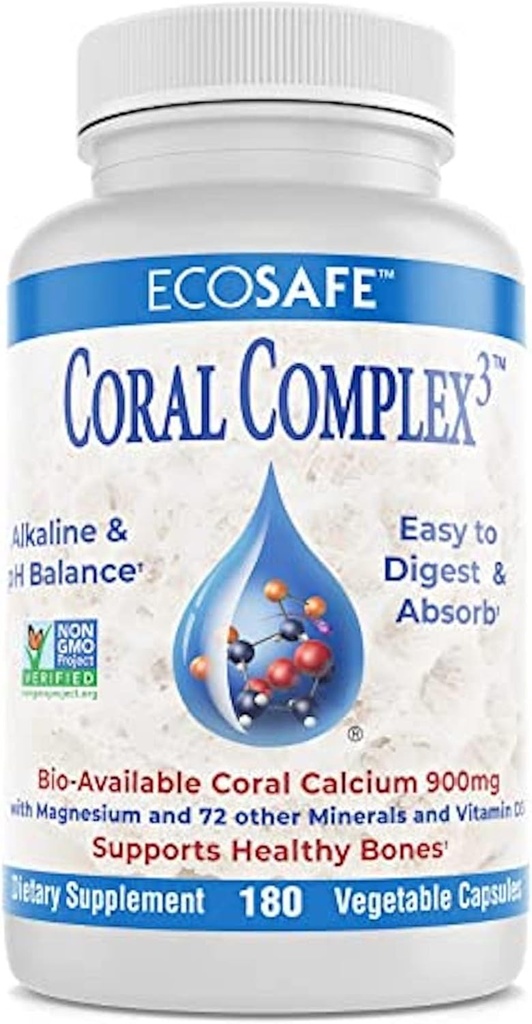 Coral Complex 3 - Coral Calcium 900 mg με Βιταμίνη D3 1200 IU και Μαγνήσιο168 mg - 180 κάψουλες χορτοφάγων