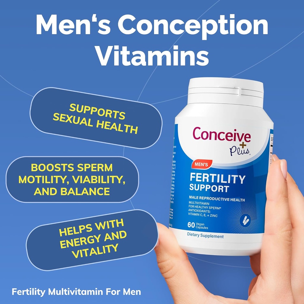 ΕΓΚΑΤΑΣΤΑΣΗ PLUS Mens Fertility Bundle, Fertility Vitamins 60 Count and Fertility Lubricant 2.5 Ουγγιά
