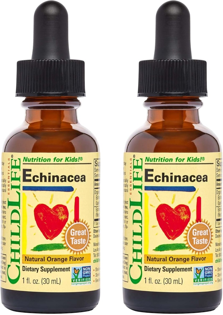 Παιδικές σταγόνες Echinacea για παιδιά - Παιδιά Echinacea Drops, Υγρή Βάμμα, Αλκοόλ Δωρεάν συμπλήρωμα για μωρά, Toddlers, Παιδιά - Φυσικό Πορτοκάλι, 1 fl Oz (πακέτο του 2)
