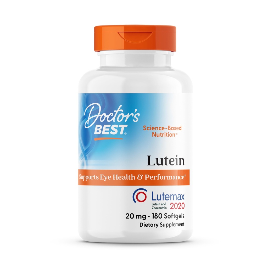 Best Lutein του γιατρού, 20 mg, υποστηρίζει την υγεία και την απόδοση των ματιών, μη ΓΤΟ, γλουτένη δωρεάν 180 Softgels