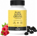 Super Greens Multivitamin Gummies για ενήλικες και παιδιά Ανοσοποιητική υποστήριξη Gummies - 30 Superfoods Vegan Συμπληρώματα - Φυσικό άρωμα βατόμουρο (60 Count)