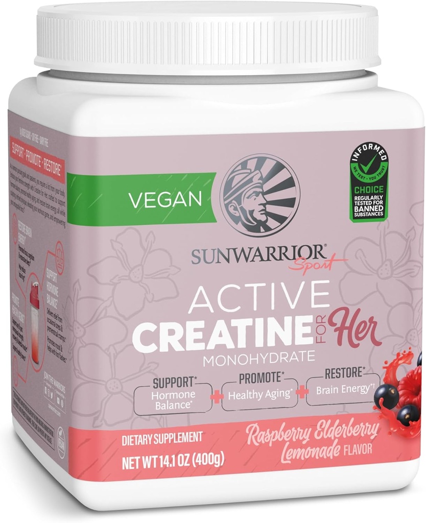 Sunwarrior Creatine για τις γυναίκες Monohydrate σκόνη μικρονιωμένο συμπλήρωμα αποκατάστασης πριν από την προπόνηση Υποστήριξη μυϊκή οικοδόμηση δύναμη Εκπαίδευση γνωμάτευση 