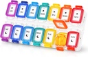 Fullicon Moisture Proof Pill Organizer 2 φορές την ημέρα, Big Pill Box 7 ημέρα, Spill Proof Pill Υπόθεση, Travel Pill Container, Medicine Pill Organizer με Ασφαλείς Λίδες, Daily Pill Organizer (Ουράνιο τόξο σαφές)