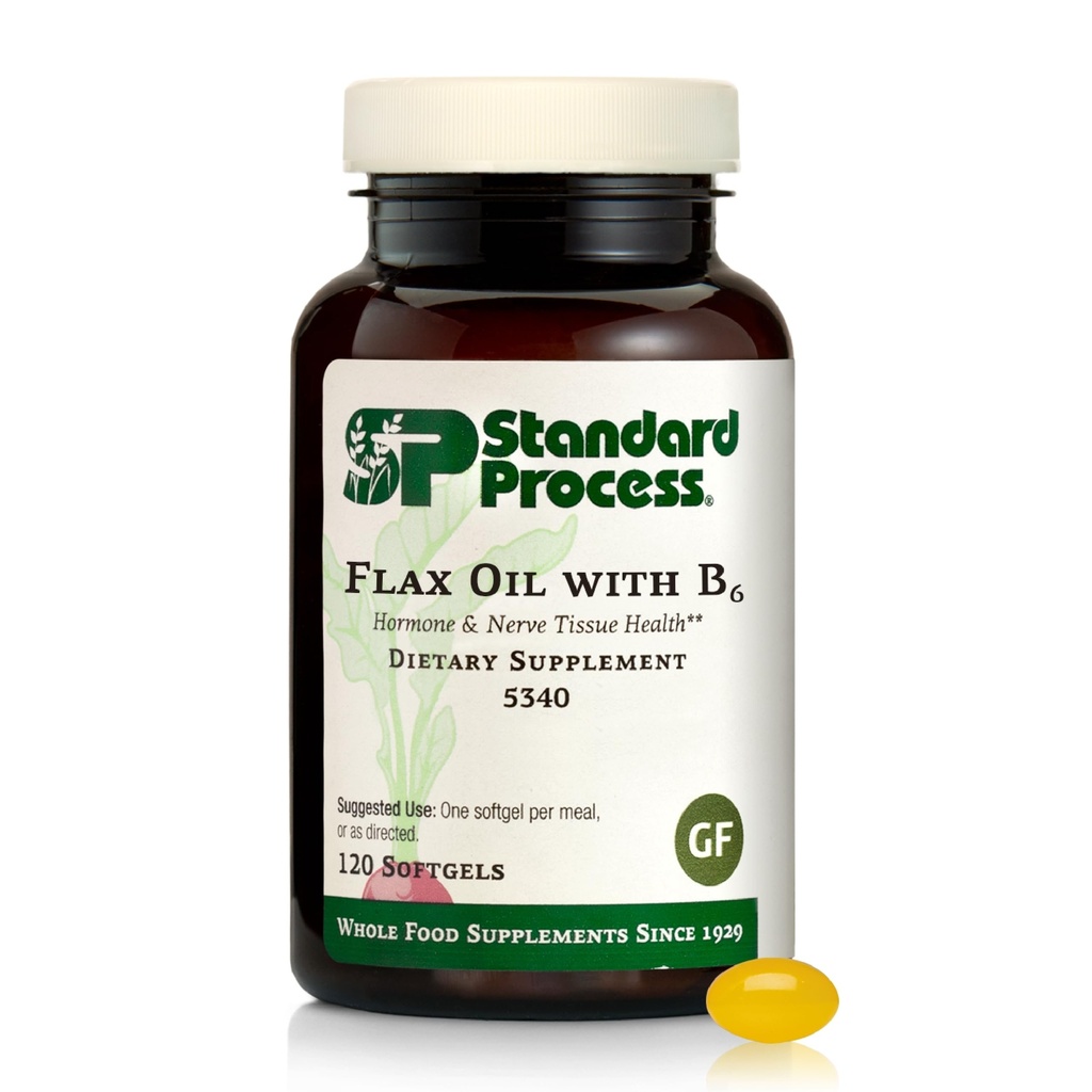 Τυποποιημένο έλαιο flax διαδικασίας με B6 - συμπλήρωμα για την υποστήριξη ορμονών & νευρώνων ιστού - Υποστηρίζει τον εγκέφαλο, την καρδιά και το δέρμα - χωρίς γλουτένη, μη-ηρεμία & μη-σόγια - 120 Softgels (120 εξυπηρετούν)
