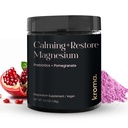 Kroma Calming + Restore Magnesium Powder – Μαγνήσιο Κιτρικό με L-Θεανίνη για Χαλάρωση, Κύκλος Ύπνου & Πειθιστική Υποστήριξη – Συμπλήρωμα αποκατάστασης μυών – Ρόδι Γεύση – 4.4 oz, 30 Υπηρεσίες