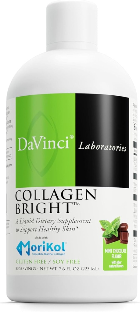 DAVINCI Laboratories - Collagen Bright - Ένα υγρό συμπλήρωμα διατροφής για την υποστήριξη του υγιεινού δέρματος - Χωρίς γλουτένη, σοκολάτα χωρίς σόγια - 30 μερίδες, 7,6 Fl Oz