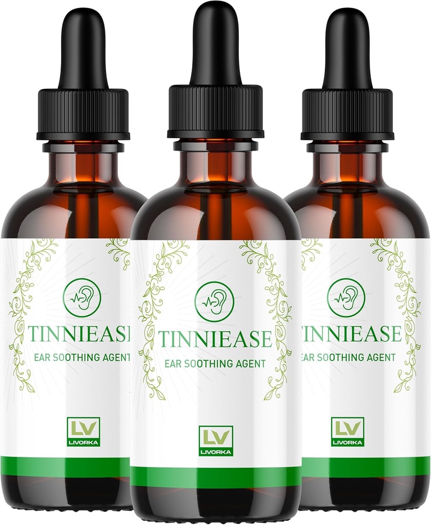LIVORKA (3 Pack) Tinniease Drops, Tinniease Drops for Hearing Support, Tinni Ease Drops, Tinniease Ear Drops, 3 Bottles for 90 Days