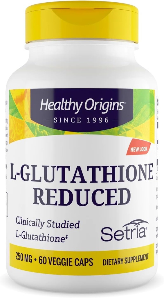 Healthy Origins L-Glutathione 250 mg (Setria, Non-GMO, Gluten Free, Antioxidant, Immune Support, Skin Support), 60 Veggie Caps