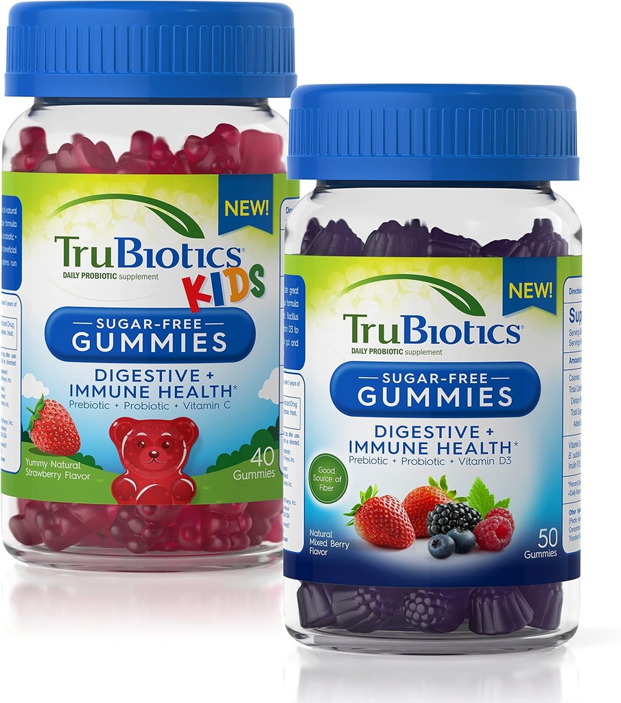 Trubiotics Gummies χωρίς ζάχαρη για Digestive + ανοσοποιητική υγεία για ενήλικες και παιδιά Bundle