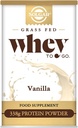 Solgar Grass Fed Whey to Go Protein Powder Vanilla, 11.9 oz - 20g Grass-Fed Protein από αγελάδες Νέας Ζηλανδίας - Great Tasting & Mixes Εύκολα - Υποστηρίζει δύναμη & ανάκτηση - 13 μερίδες