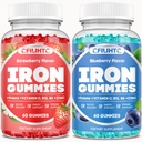 2 Πακέτο Iron Gummies για ενήλικες & παιδιά συμπλήρωμα σιδήρου Φράουλα άρωμα βατόμουρο