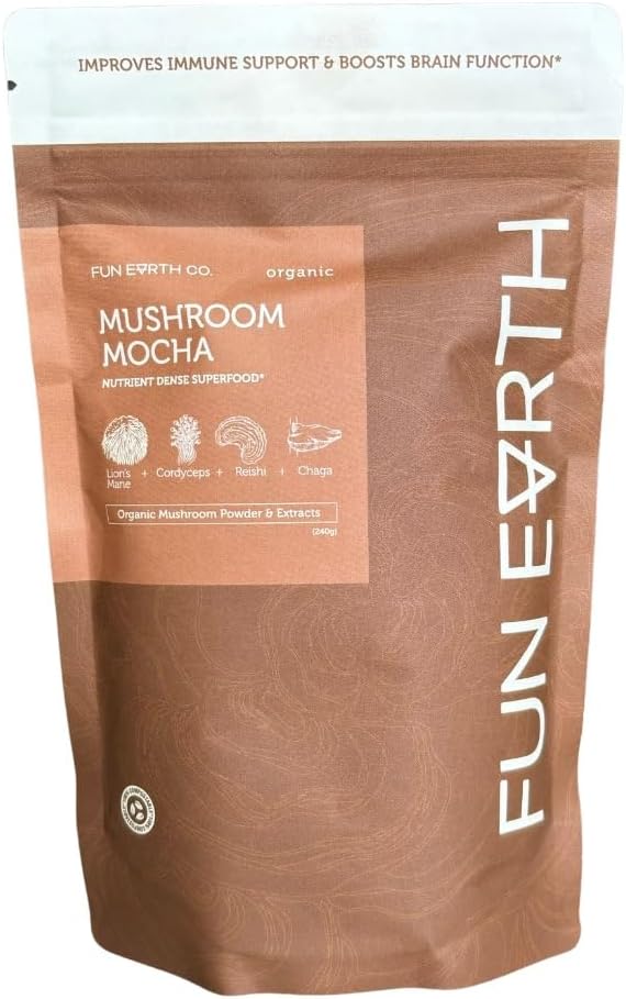 Co. Mushroom Mocha | Mushroom Supplement | Lions Mane Powder Chaga Cordyceps Reishi | Adaptogens | Cacao Powder Vanilla | 8.47 Ounce Bag | 30 Servings | Immune Support