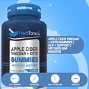 Herbtonics Keto Apple Cider Vinegar Gummies - Digestion & Detox Υποστήριξη - Χωρίς ζάχαρη BHB Προηγμένη Φόρμουλα για υποστήριξη Keto - Raw ACV με τη μητέρα - 120 Vegan ACV Gummies