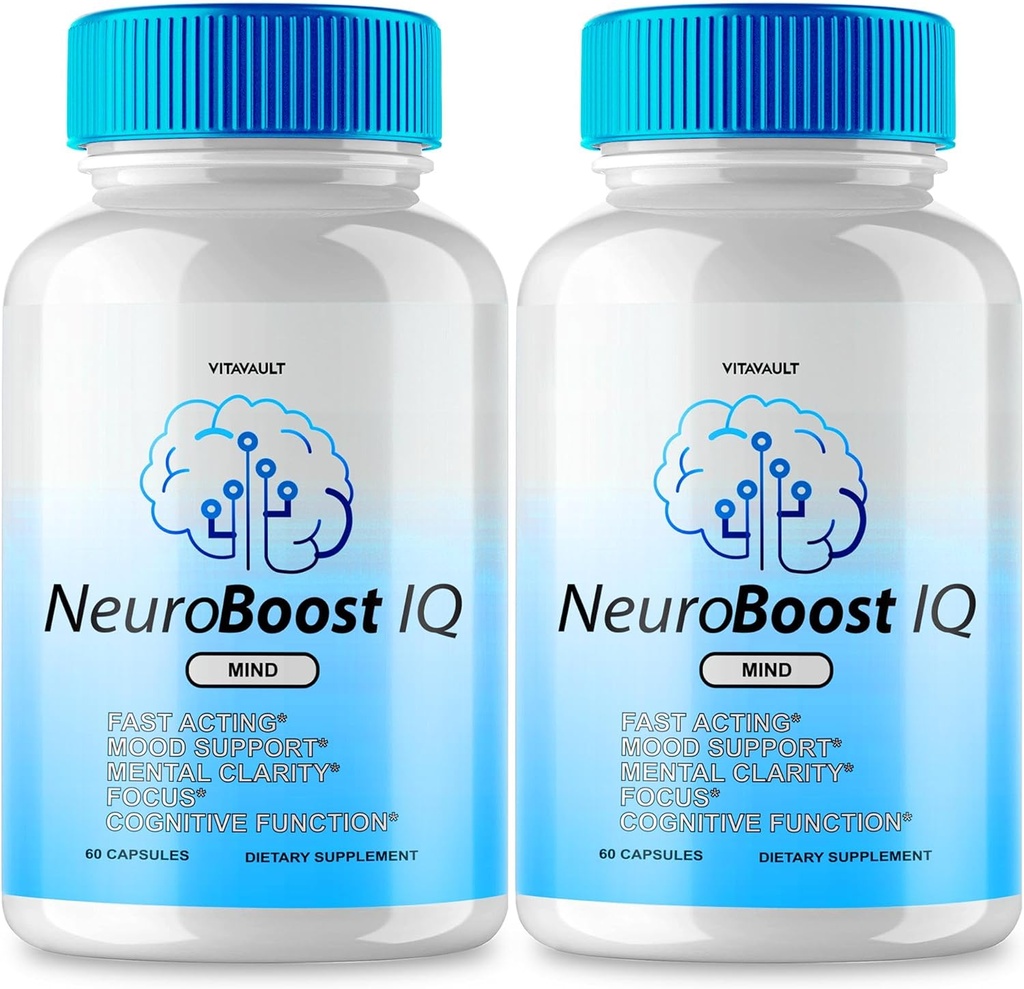 (2 Pack) NeuroBoost IQ Κάψουλες: Ενισχύστε τη μνήμη και την υγεία του εγκεφάλου σας με το συμπλήρωμα IQ Neuro Tech μας