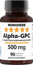 MONOHERB Alpha- GPC 500 mg - 90 κάψουλες Vegan, Nootropic για την υποστήριξη του εγκεφάλου, εστίαση, μνήμη, κίνητρο, και ενέργεια