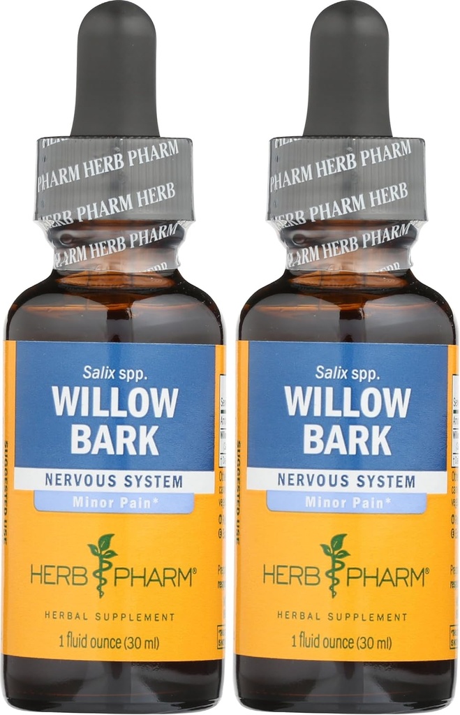 Herb Pharm Willow Bark Liquid Extract for Minor Pain - 1 ουγγιά (DWILL01) (πακέτο του 2)