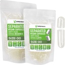 XPRS Nutra Vegan Size 00 Separated Capsules - 500 Count Premium Clear Empty Capsules Separated in Bags - 00 Pills Empty for DIY Supplement Filling