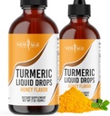 Turmeric Curcumin Liquid Drops - Natural Joint & Healthy Support with 95% Standardized Curcuminoids for Best Absorption - Μη-GMO, Χωρίς γλουτένη 4 Fl Oz (Pack of 2)