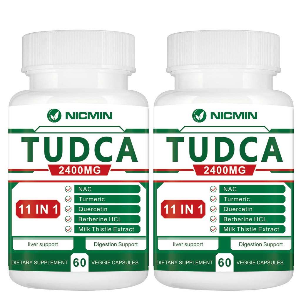 TUDCA Συμπληρώματα 2400MG, Bile Salts Complex για Liver Detox & Gallbladder Cleanse, Αντιγηραντική για άνδρες και γυναίκες, Digestive Health 120 Κάψουλες