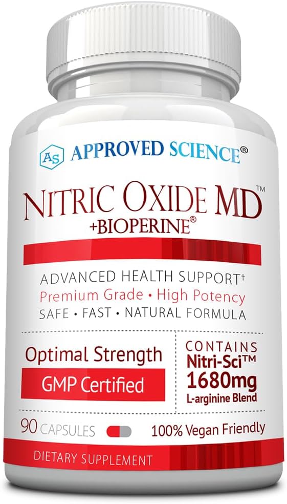 Εγκεκριμένη επιστήμη Nitric Oxide MD - Ανάπτυξη μυών, Lean Body Mass, Βελτίωση της προσφοράς οξυγόνου, Boost Energy - 90 κάψουλες - 1 φιάλη