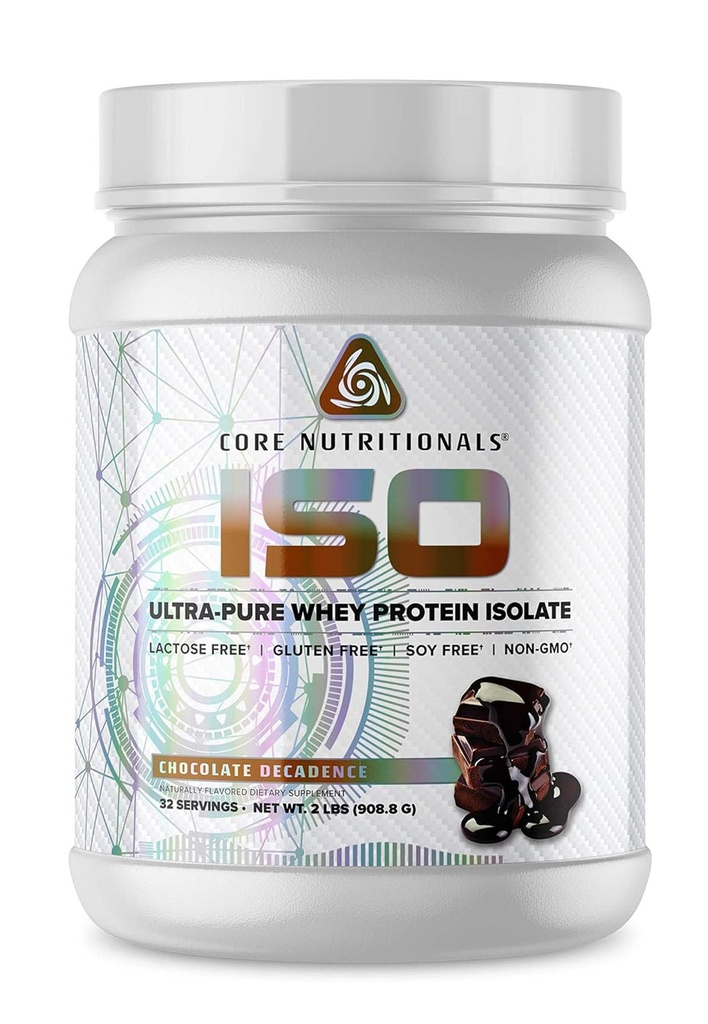 Core Nutritionals ISO, 100% Micro Filtered, Zero Artificial Fillers, 25g Whey Protein Isolate, 32 Servings (Chocolate Decadence)