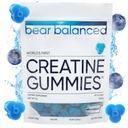 Bear Balanced Creatine Gummies for Men & Women - Creapure® Creatine Monohydrate, L-Θεανίνη, L-Τυροσίνη & B12 για την ανάπτυξη των μυών, δύναμη, εστίαση, ενέργεια & υγεία - χαμηλή θερμίδα, ζάχαρη-ελεύθερο, & Vegan