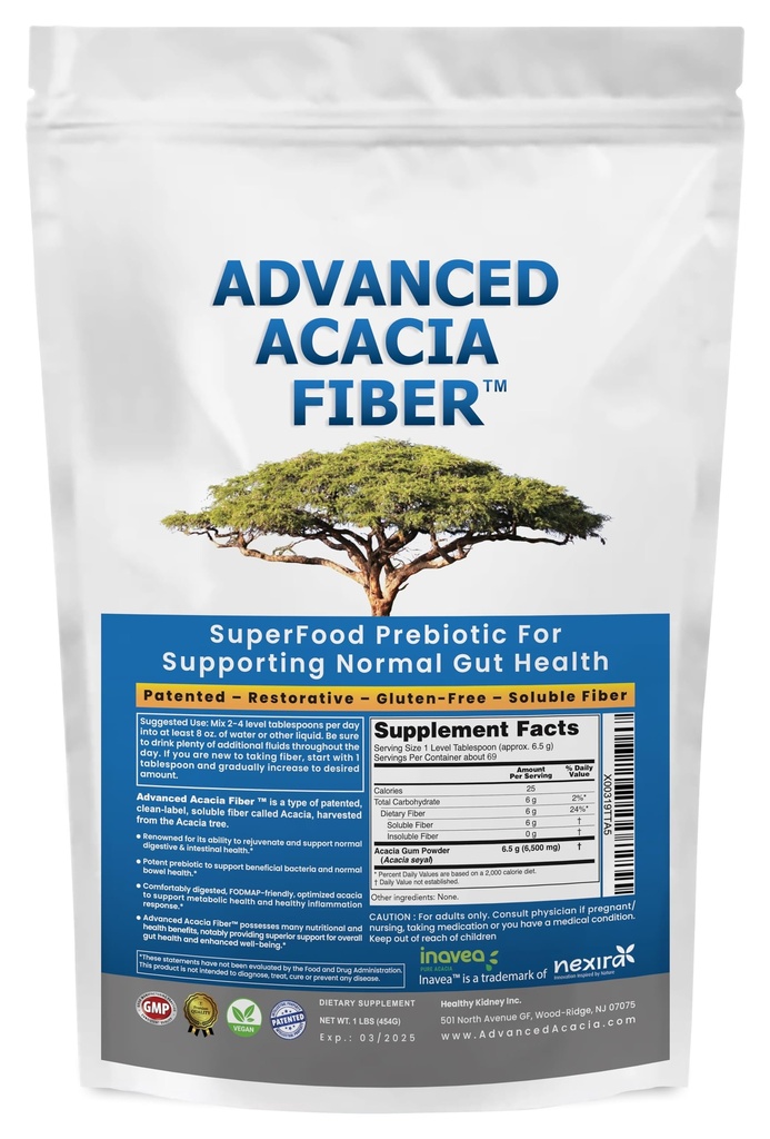 Advanced Acacia Fiber Powder 16oz Organic Soluble Fiber Leaky Gut Repair Powder. Φυσικό συμπλήρωμα για την υγεία των ούρων, την κανονικότητα, την πυγμή
