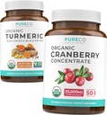 Συμπύκνωμα κουρκουμιών & βατόμουρων (4-Month Supply) Cranberry Curcumin Bundle of Organic Turmeric Curcumin with Black Pepper & Ginger (120 Caps) & Organic Cranberry Concent 50:1 Extract (120 Caps)