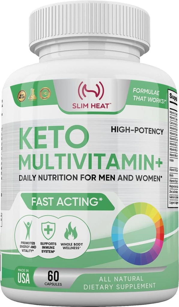 Keto Multivitamin για γυναίκες και άνδρες - 35 ισχυρά, αγνά συστατικά - βιταμίνη C, βιταμίνη D, βιταμίνη Α, βιταμίνη Ε και ψευδάργυρος για ανοσοποιητική υποστήριξη - μη ΓΤΟ, χωρίς γλουτένη, χωρίς ζάχαρη, όλα φυσικά - 30 ημέρες