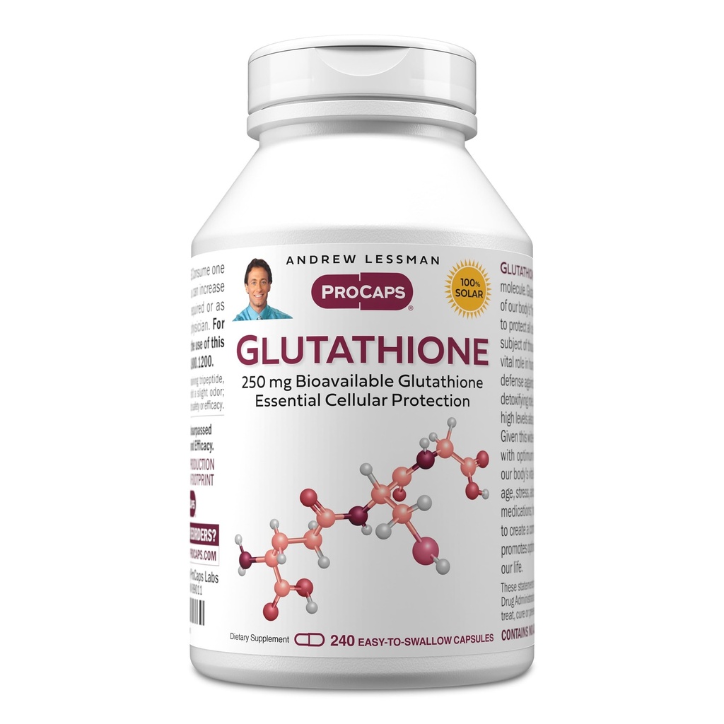 ANDREW LESSMAN Glutathionone 250 mg - 240 Κάψουλες - Ισχυρό Αντιοξειδωτικό, Μειώνει το Οξειδωτικό Στρες. Βιοδιαθέσιμο, προστατεύει κύτταρα, ιστούς, όργανα. Υποστηρίζει την Ανοσολογική Υγεία. Εύκολες κάψουλες.