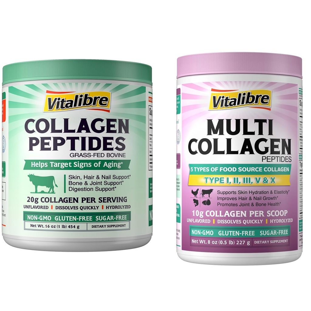 Vitalibre Bovine Collagen Peptides Powder 16oz