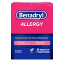 Benadryl Allergy Relief Medicine, 60 Single Use Packets of 2 Tablets