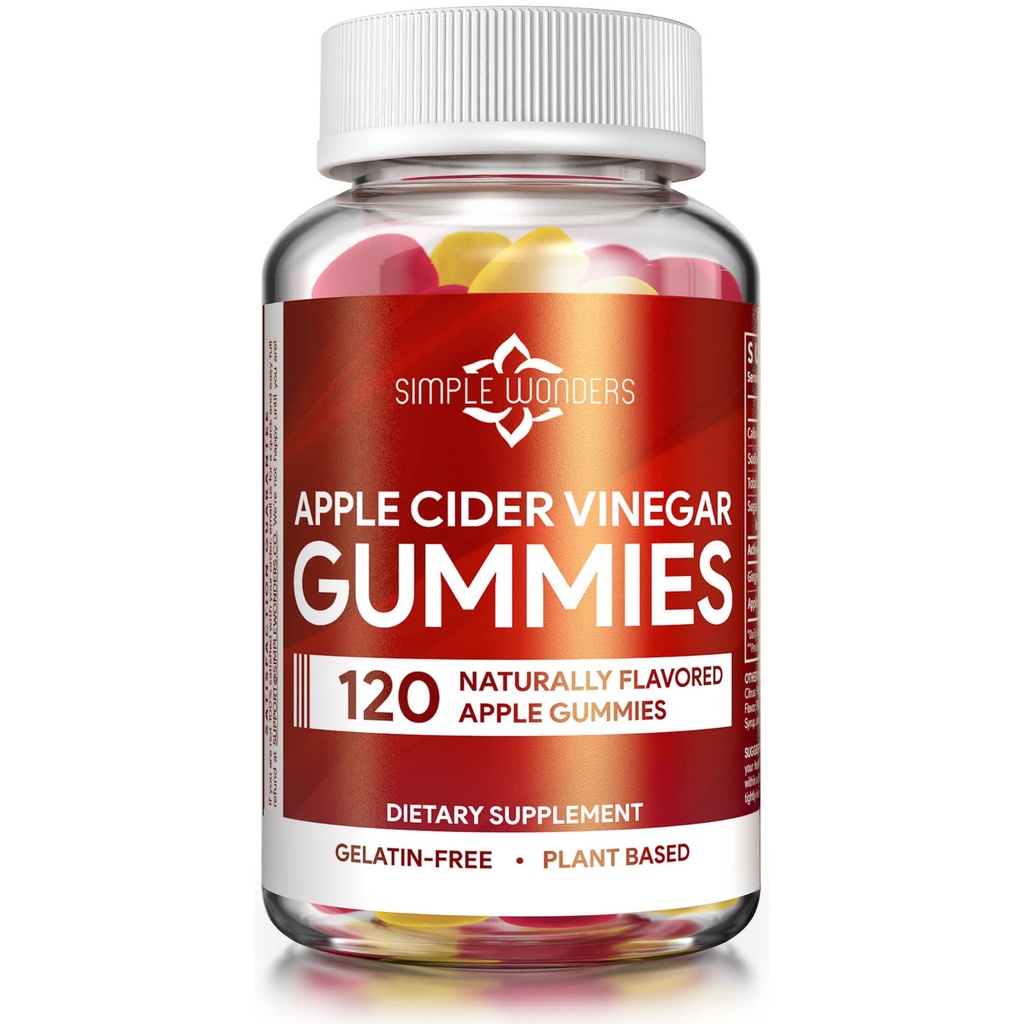 Τσίχλες μηλίτη με τη μητέρα - ACV Gummies για Detox, Καθαρισμός & Ανοσολογική Υποστήριξη - Κατασκευασμένο με Black Carrot & Ginger Dry Extract - Pectin Based, Non-GMO, Gluten-free (120 Gummies)