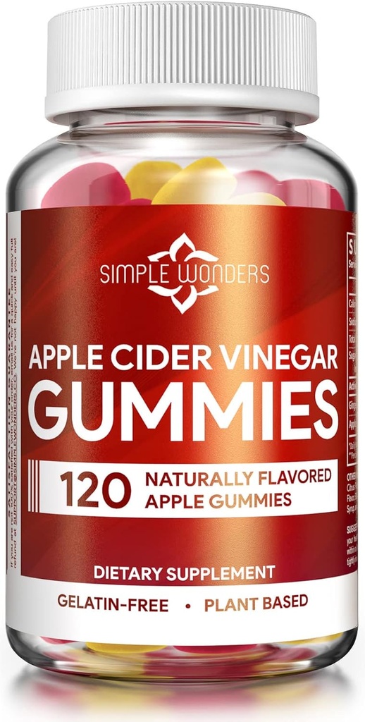 Τσίχλες μηλίτη με τη μητέρα - ACV Gummies για Detox, Καθαρισμός & Ανοσολογική Υποστήριξη - Κατασκευασμένο με Black Carrot & Ginger Dry Extract - Pectin Based, Non-GMO, Gluten-free (120 Gummies)