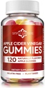 Apple Cider Vinegar Gummies with The Mother - ACV Gummies for Detox, Cleansing & Immune Support - Made with Black Carrot & Ginger Dry Extract - Pectin Based, Non-GMO, Gluten-Free (120 Gummies)