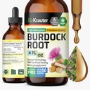 BIO KRAUTER Burdock Root Tincture - Αντιοξειδωτικό συμπλήρωμα υποστήριξης υγρού - Burdock Root Extract - Αλκοόλ και ζάχαρη δωρεάν - Vegan Drops 4 Fl.Oz.