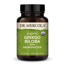 Dr. Mercola Organic Ginkgo Biloba with NeuroFactor - Supports Brain Health - Standardized Ginkgo Leaf Extract - Polyphenol-Rich Coffee Fruit - 30 Capsules