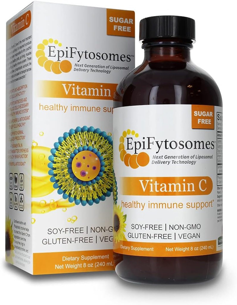 Liposomal Vitamin C Nature’s Answer EpiFytosomes Vitamin C 1.000 mg per Serving - Vegan Dietary Supplement - Χωρίς γλουτένη σόγιας Non GMO - Ιδανική για Υγιή Ανοσολογική Υποστήριξη - 6 mL (40 μερίδες ανά φιάλη)