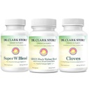 Dr Clark Store Intestine Υποστήριξη & Καθαρισμός σετ - με παγωμένα πράσινα μαύρα κάλαντα, Wormwood, και γαρύφαλλα-Βοηθά τη διατήρηση βέλτιστη εντερική λειτουργία