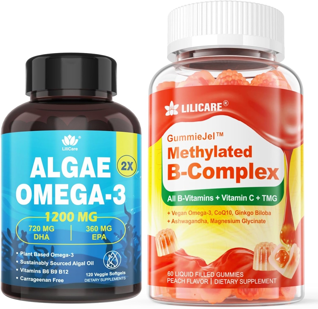 Σύμπλεγμα βιταμίνης Β πλήρων Gummies & Φυτικών Φυτικών Φυκιών Ωμέγα 3 1200mg συμπλήρωμα